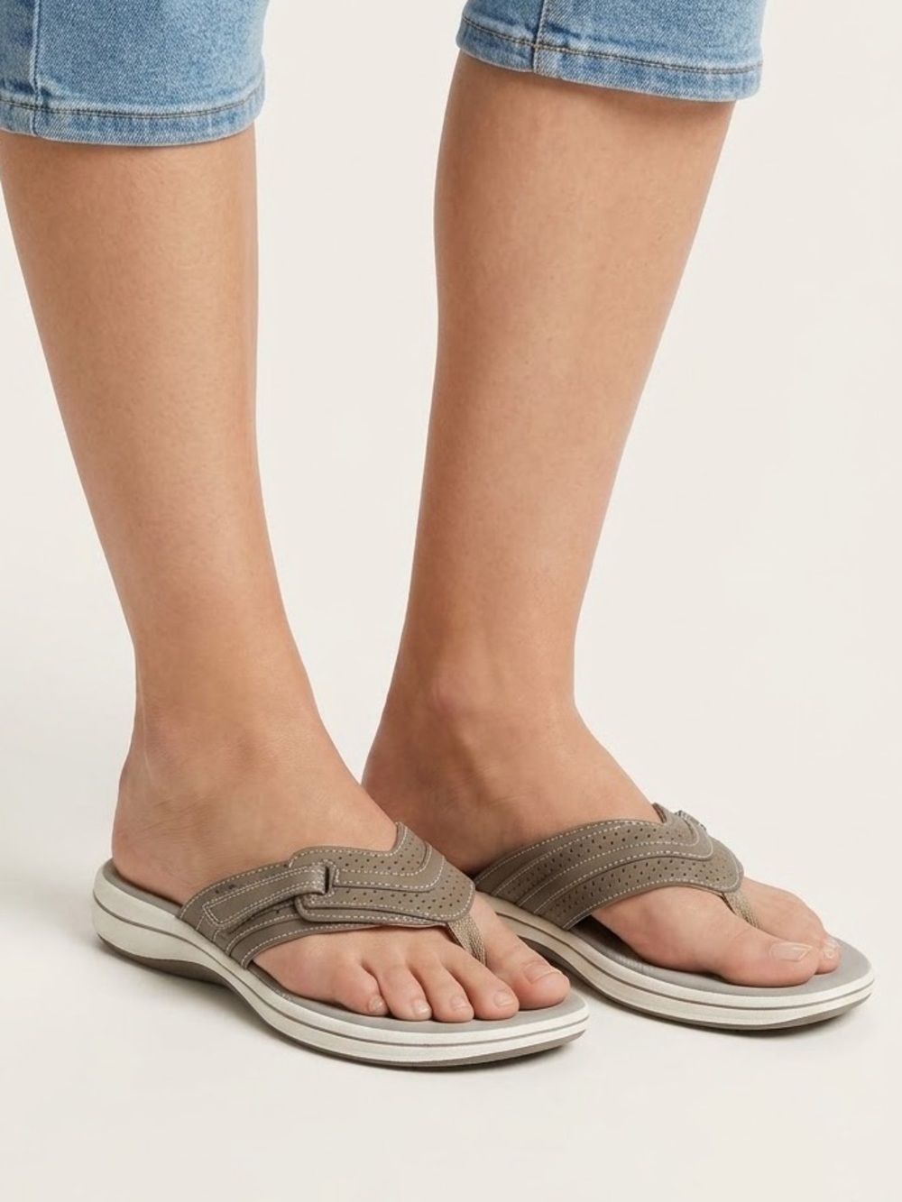 Clarks Greystone Brinkley Perforated Cloudsteppers Sandals